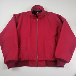 Pendleton Lobo 100% Virgin Wool Bomber Jacket Men's‎ Medium Maroon Red Full Zip